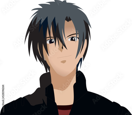 Manga anime-style illustration of a young attractive male