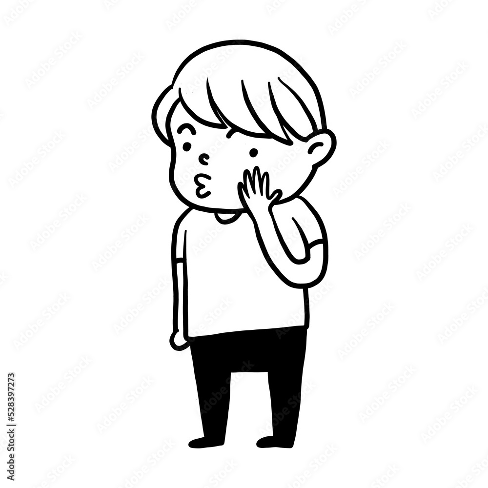 kissing expression of cute boy character design kissing expression of cute boy character design
