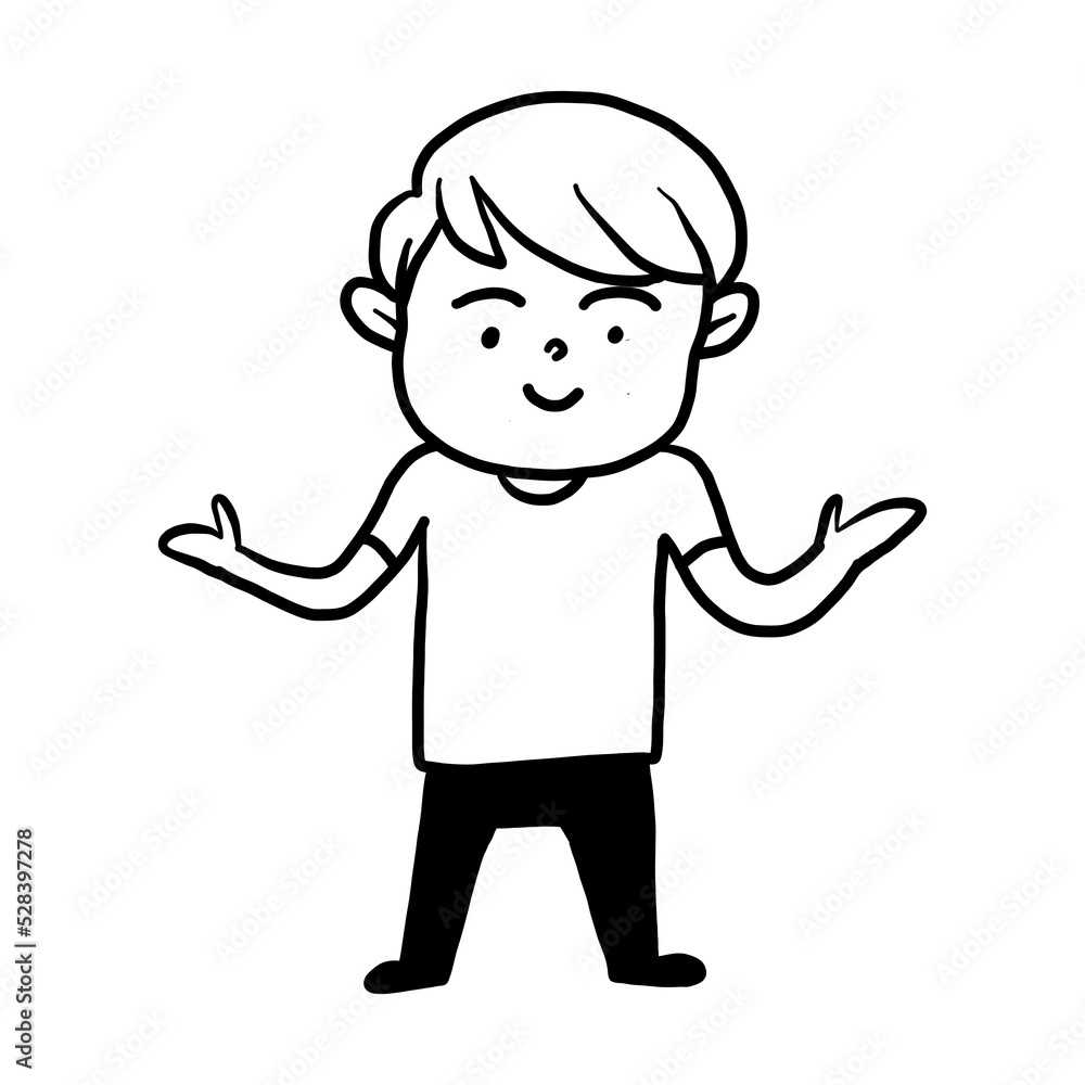not knowing expression of cute boy character design not knowing expression of cute boy character design