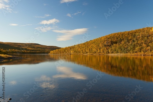 Wide angle photo of the river Tana photo