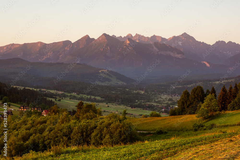 Sunrise in Tatras mountains in summer season