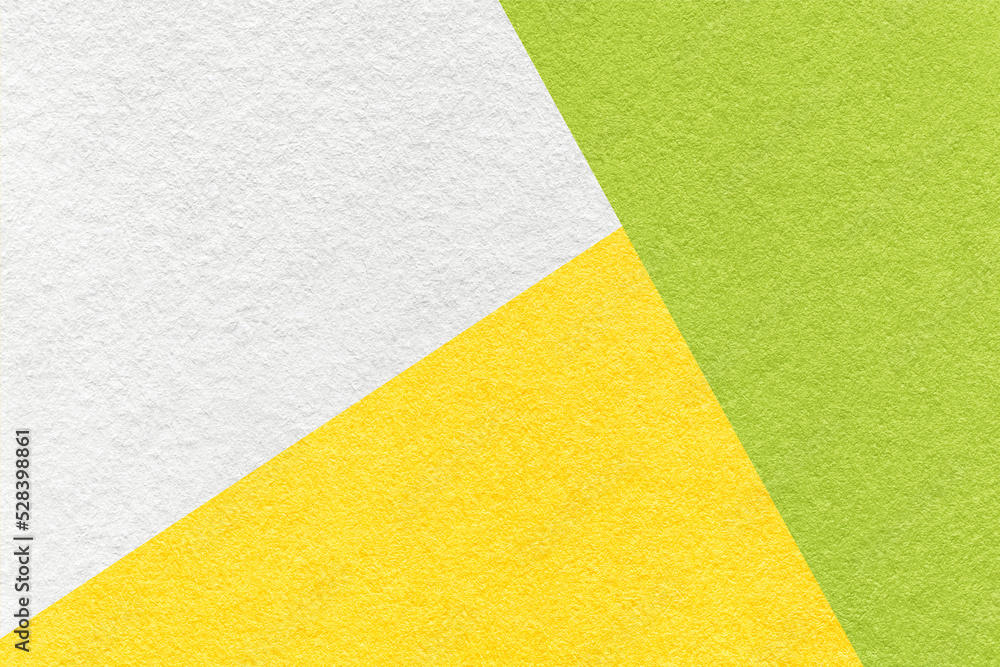 Texture of craft white, green and yellow shade color paper background, macro. Structure of vintage abstract cardboard Texture of craft white, green and yellow shade color paper background, macro. Structure of vintage abstract cardboard