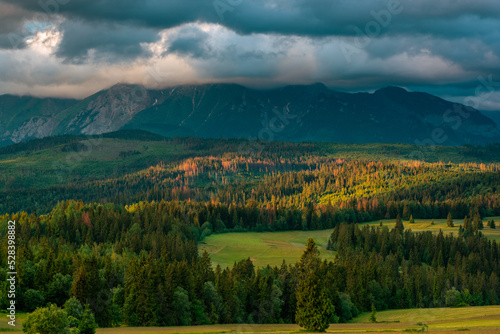 Beautiful clouds and sky over Tatra Mountains in Poland at summer