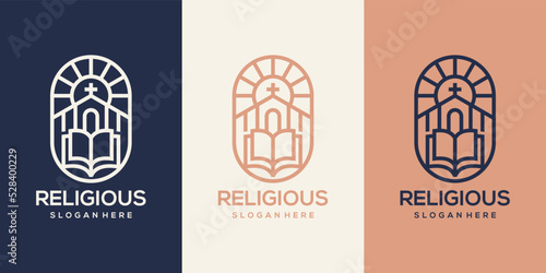 Religious scripture church cross christian luxury logo design