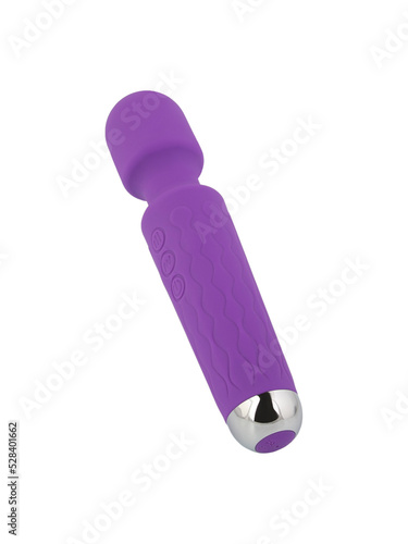 Dildo for vaginal and clitoral stimulation isolated in white.