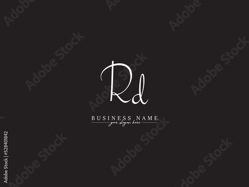 Handwritten RD Logo Letter Vector, Classic Rd dr Logo Icon For Modern Company photo