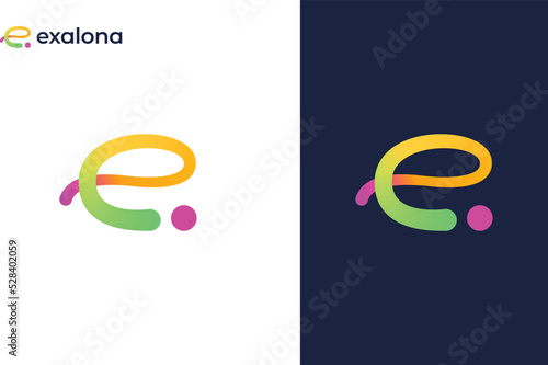 E letter modern minimalist logo design (ID: 528402059)