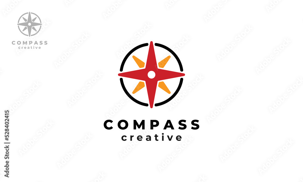 Compass Logo Design Template With Creative Concept Compass Logo Design Template With Creative Concept