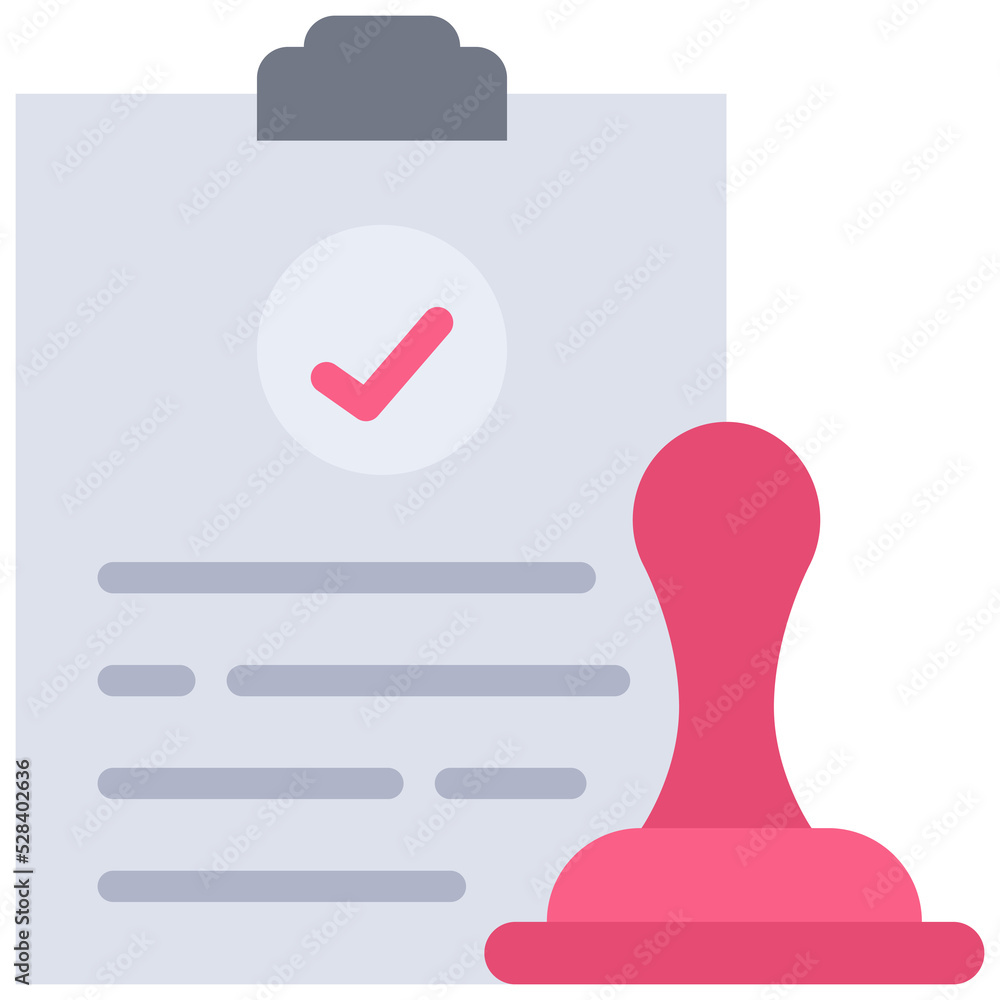 Approved icon. Flat design. For presentation. Approved icon. Flat design. For presentation.
