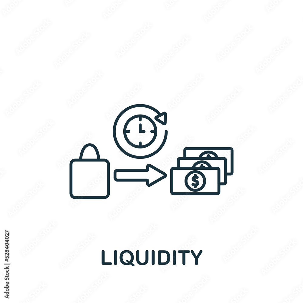 Liquidity icon. Line simple Crowdfunding icon for templates, web design and infographics Liquidity icon. Line simple Crowdfunding icon for templates, web design and infographics