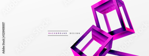 Fotografie 3D cube shapes vector geometric background