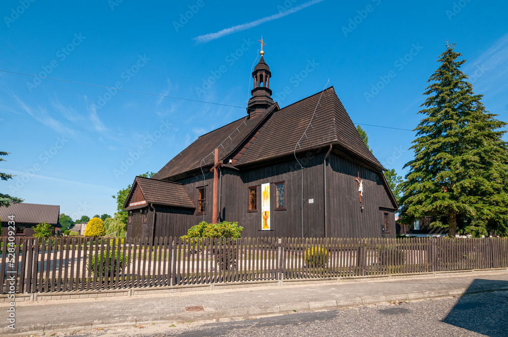 Fototapeta premium Wooden church of St. Nicholas, Chruscin, Lodz Voivodeship, Poland
