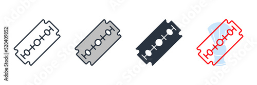 Blade razor icon logo vector illustration. razor blade symbol template for graphic and web design collection