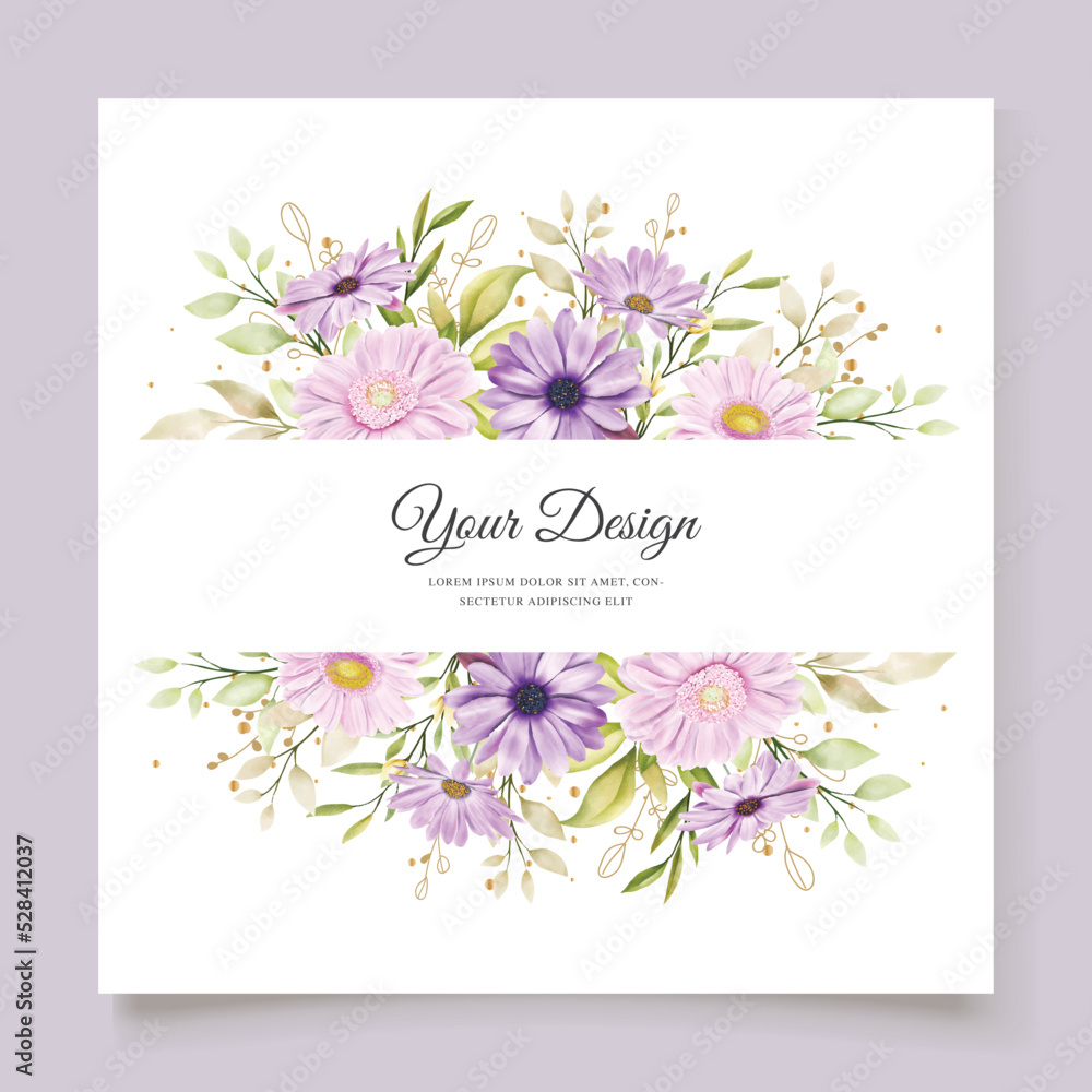 beautiful purple daisy background and wreath frame design beautiful purple daisy background and wreath frame design