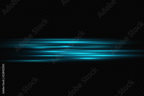 Motion light effect for banners. Blue lines. The effect of speed on a blue background.