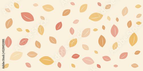 Retro Style Texture of Many Colorful Fallen Leaves of Various Sizes - Pattern Background Design, Seasonal Wallpaper Template for Web in Editable Vector Format