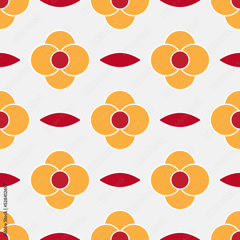 Fototapeta premium Seamless pattern with decorative abstract colorful flowers. Vector illustration.