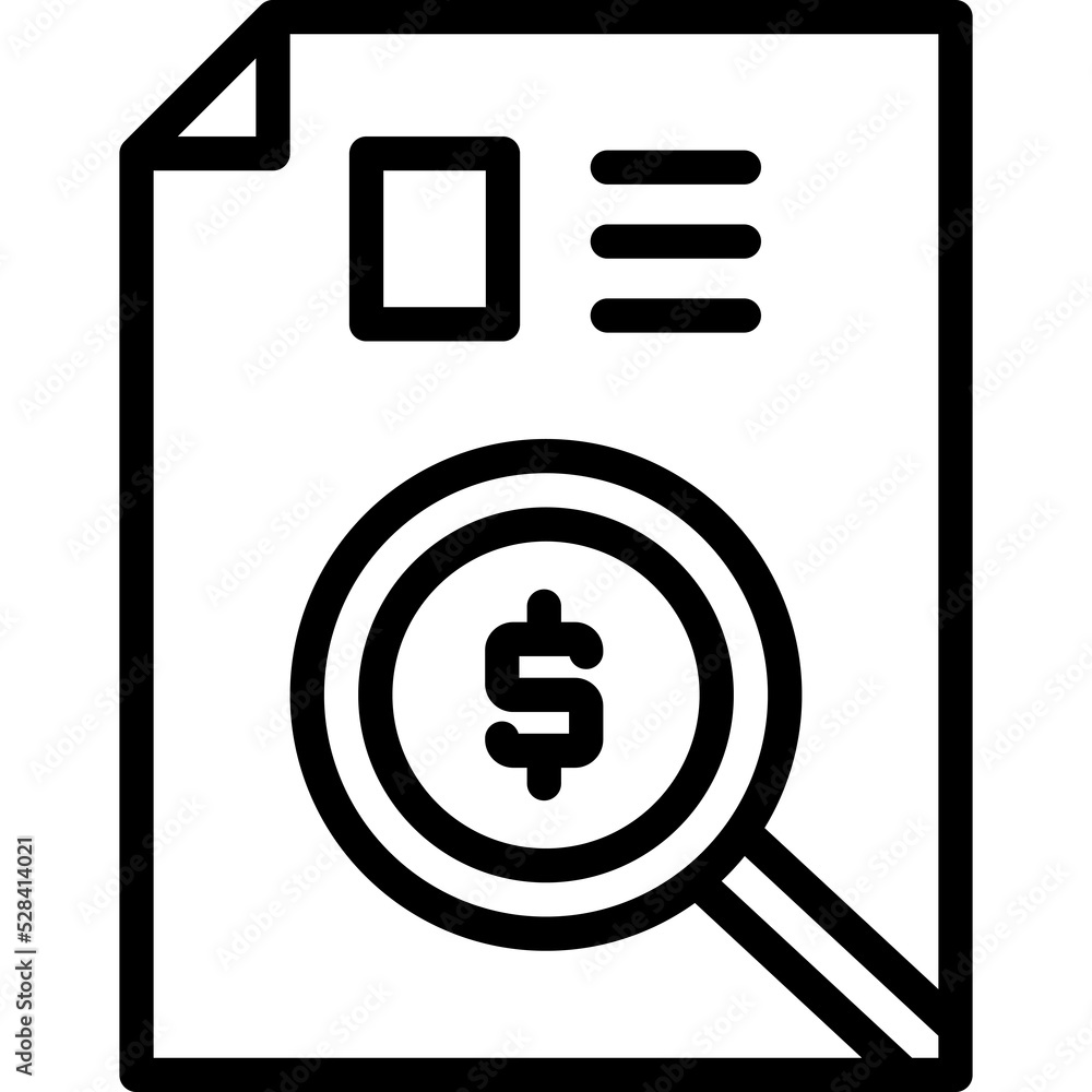 Checking credit bureau icon. Outline design. For presentation. Stock ...