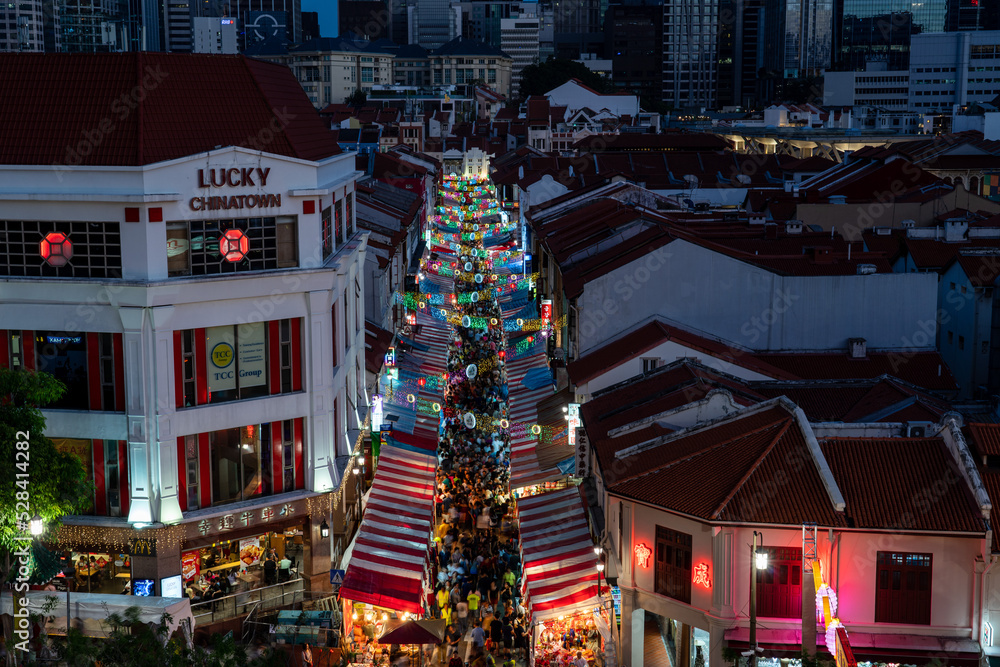 Singapore January 2020 Chinese New Year Light Up At Chinatown Stall Street In Singapore At Singapore January 2020 Chinese New Year Light Up At Chinatown Stall Street In Singapore At