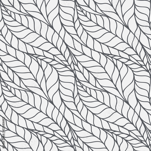 Abstract seamless pattern with leaves. Vector illustration.