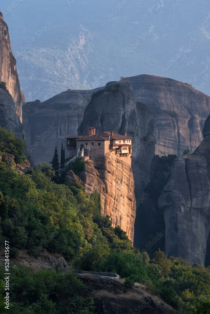 Obraz premium The Meteora is picturesque landmark in Greece with monasteries
