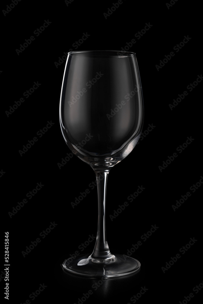 Glass for wine on black Glass for wine on black