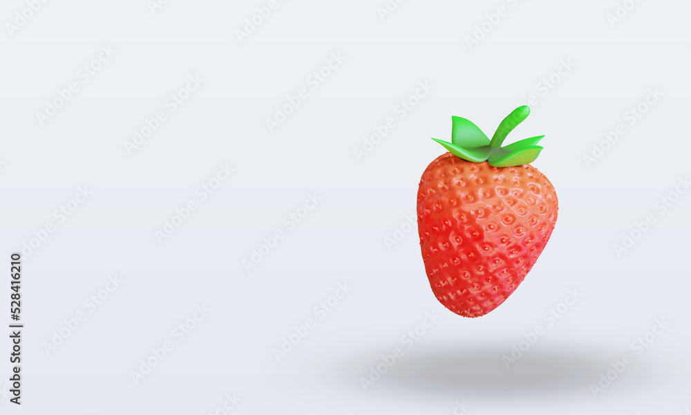 3d Fruits Strawberry rendering right view 3d Fruits Strawberry rendering right view