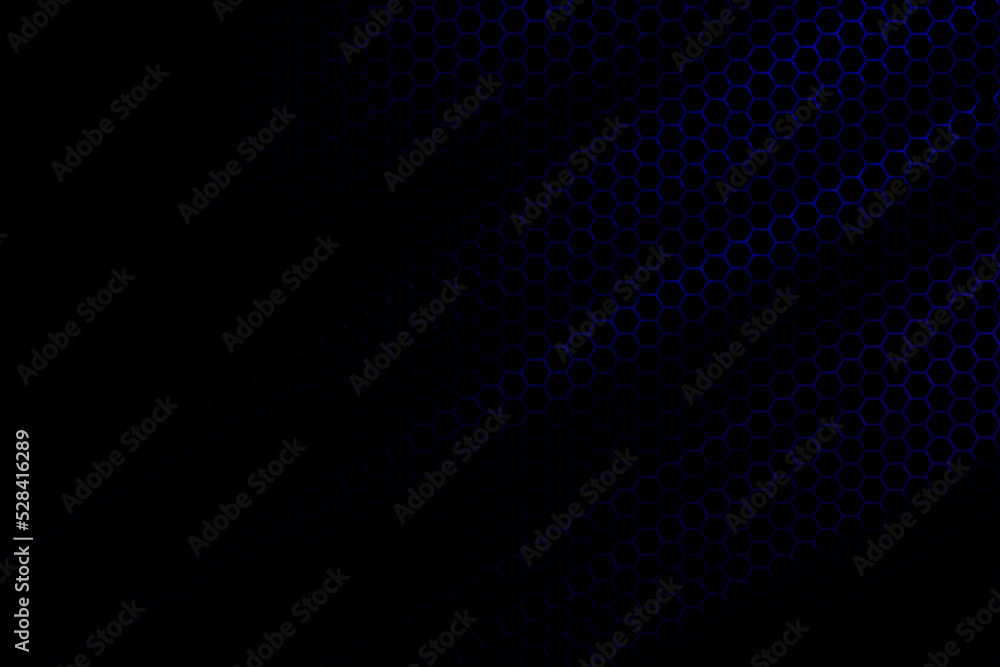 left empty space for text and blue Hexagonal Carbon Fiber Background left empty space for text and blue Hexagonal Carbon Fiber Background