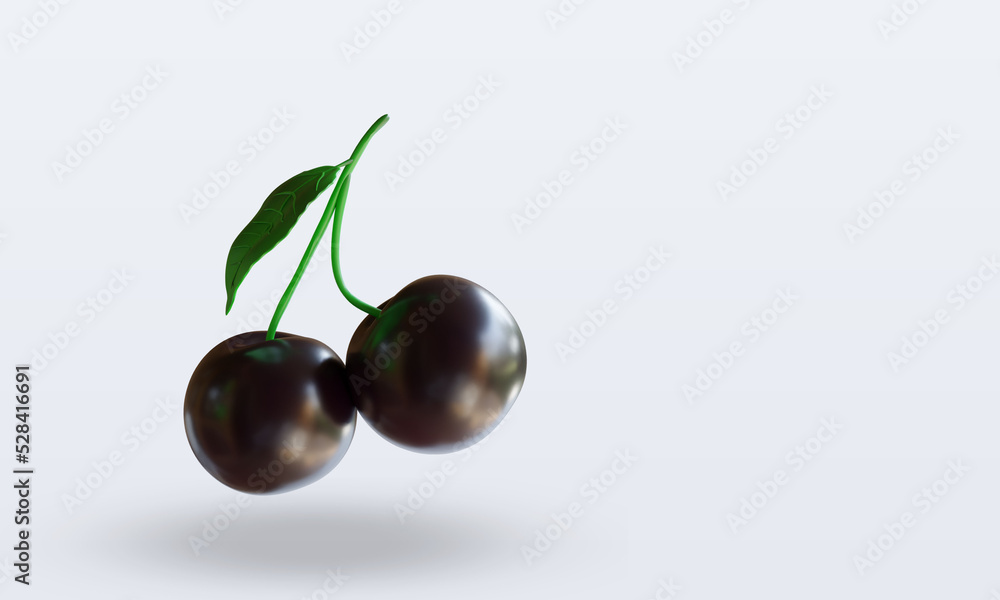 3d Fruits Black Cherry rendering left view 3d Fruits Black Cherry rendering left view