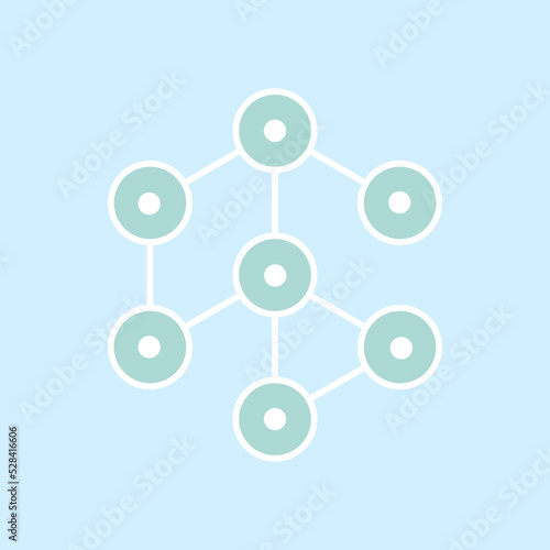 Decentralized vector icon. Blockchain technology outline concept