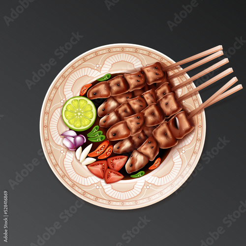 Satay realistic vector