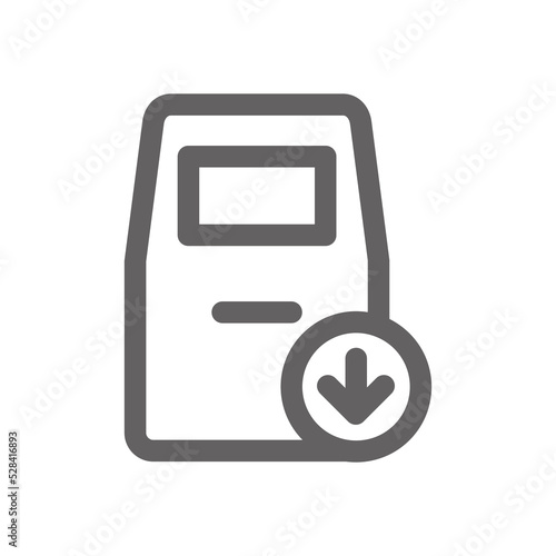 withdraw via atm icon. Perfect for web design or payment applications. Simple vector illustration.
