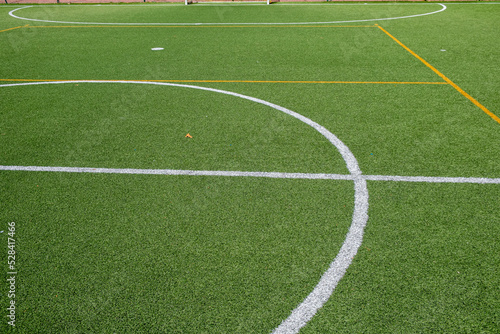 centre circle of an artificial turf football field