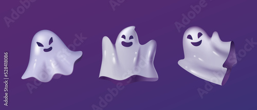 Set of cute Halloween ghosts