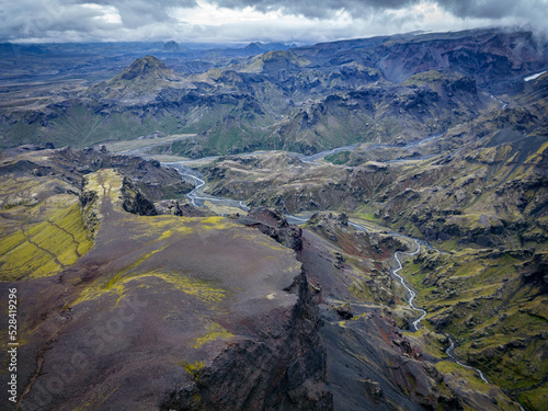 view from the top of mountain, Laugavegur trail, Iceland
