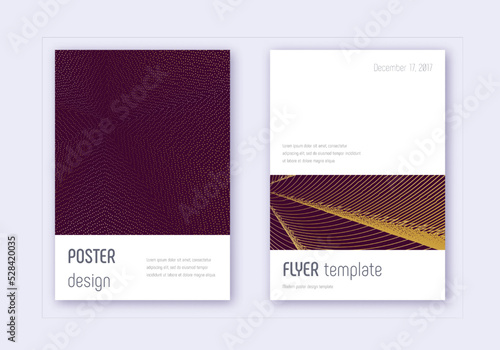 Minimalistic cover design template set. Gold abstr