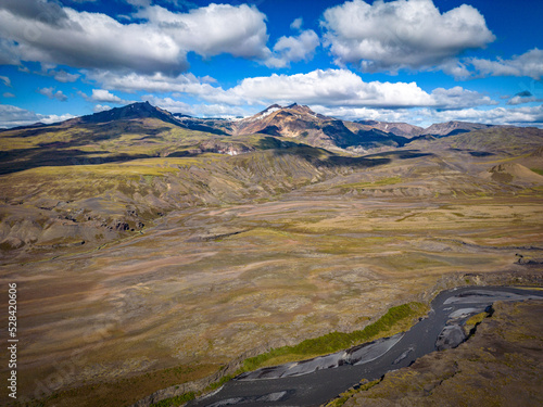 landscape with sky and clouds, Laugavegur Trail, Iceland