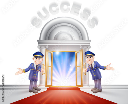 Red carpet door to Success