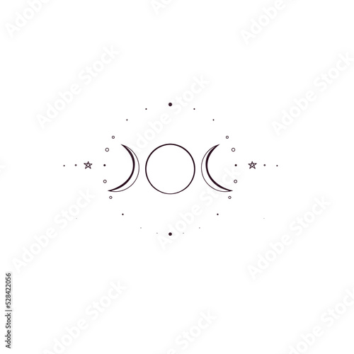 triple moon goddess tattoo art idea