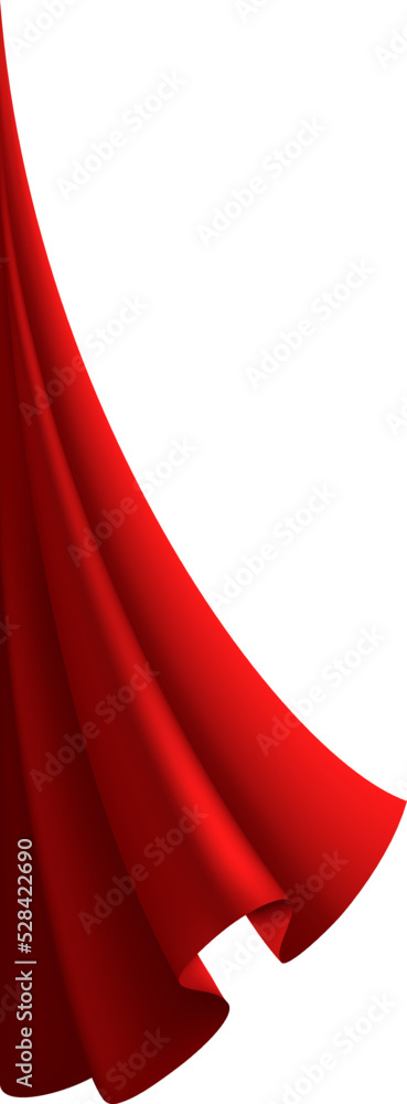 Realistic Billowing Red Cloth, Vectors