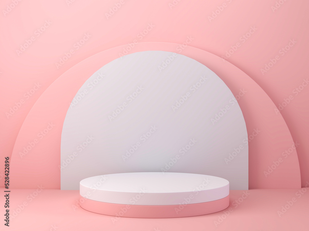 Abstract empty pink pastel podium background for product presentation, Minimal pink podium background,3d rendering. Abstract empty pink pastel podium background for product presentation, Minimal pink podium background,3d rendering.