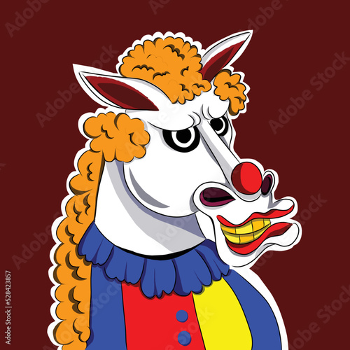 a very cunning joker horse with evil intentions