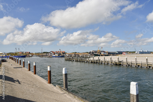 Texel, Netherlands. August 2022. The harbor head of the port of Oudeschild, Texel. photo