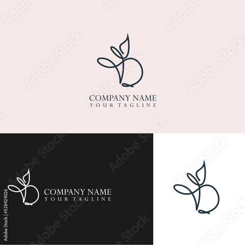 D monoline fruit logo vector