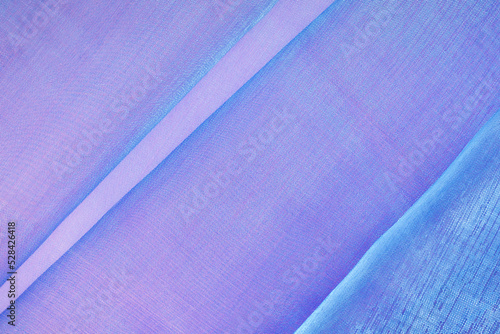 Two colored violet and blue tulle netting fabric photo