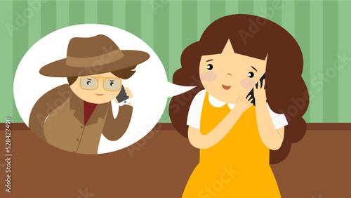 girl talking on the phone with a stranger