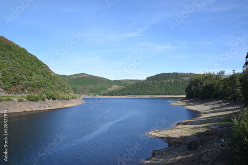 the reservoir at elan valley during the 2022 drought 