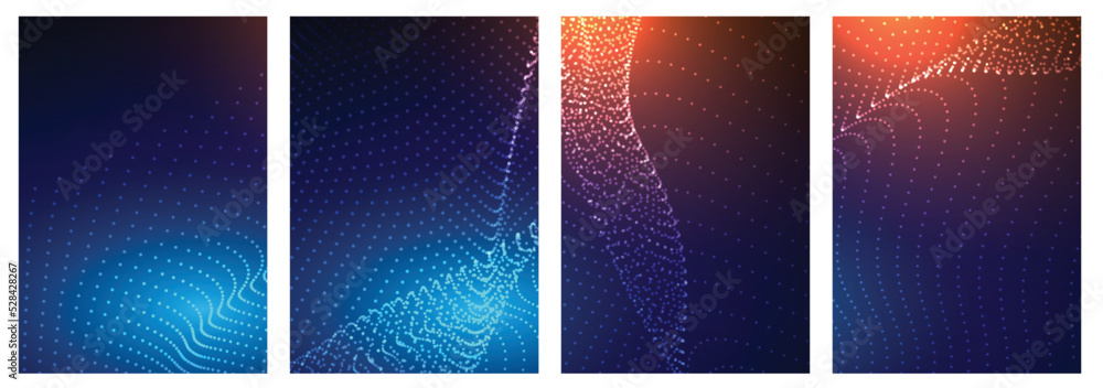 Abstract digital technology wave of particles. Vector of technology background. Abstract digital technology wave of particles. Vector of technology background.