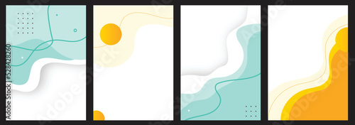 Set of minimalist handdrawn abstract fluid shape