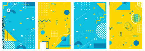 Trendy concept abstract geometric design, memphis background. Applicable for placards, brochures, posters, covers and banners. Vector illustration.
